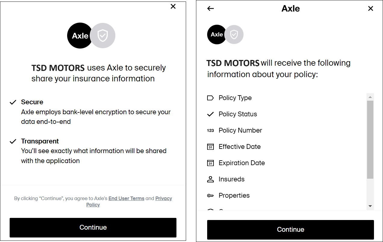 Axle Insurance Integration