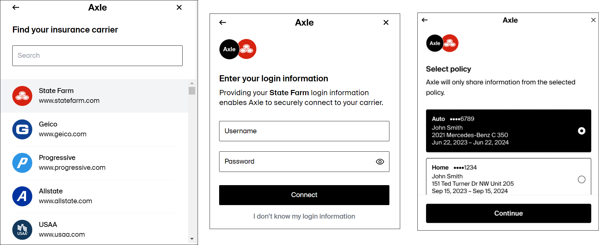 Axle Insurance Integration