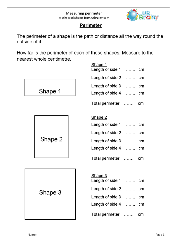 Measure perimeters Measuring and Time Worksheets for Year 3 (age 78