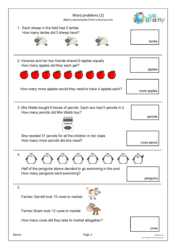Word problems 2 Reasoning/Problem Solving by