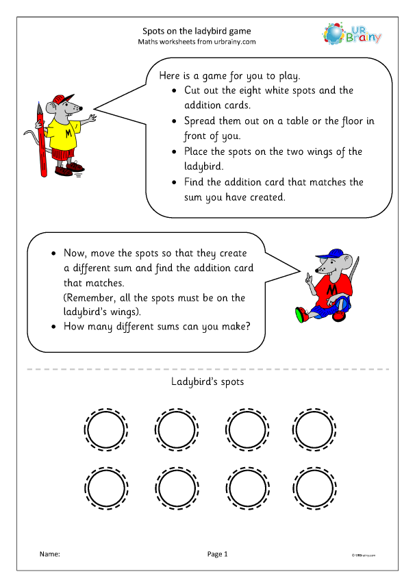 Spots on ladybird game Addition Year 1 (aged 56) by