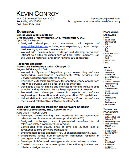 30 Best Developer (Software Engineer) Resume Templates WiseStep