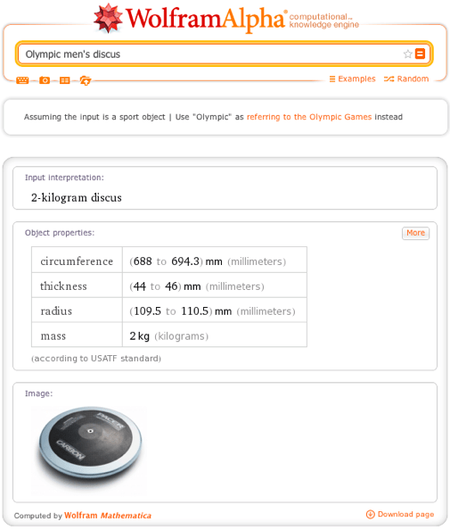 Size Dimensions and Tolerances for Sports Equipment Now in WolframAlpha—WolframAlpha Blog