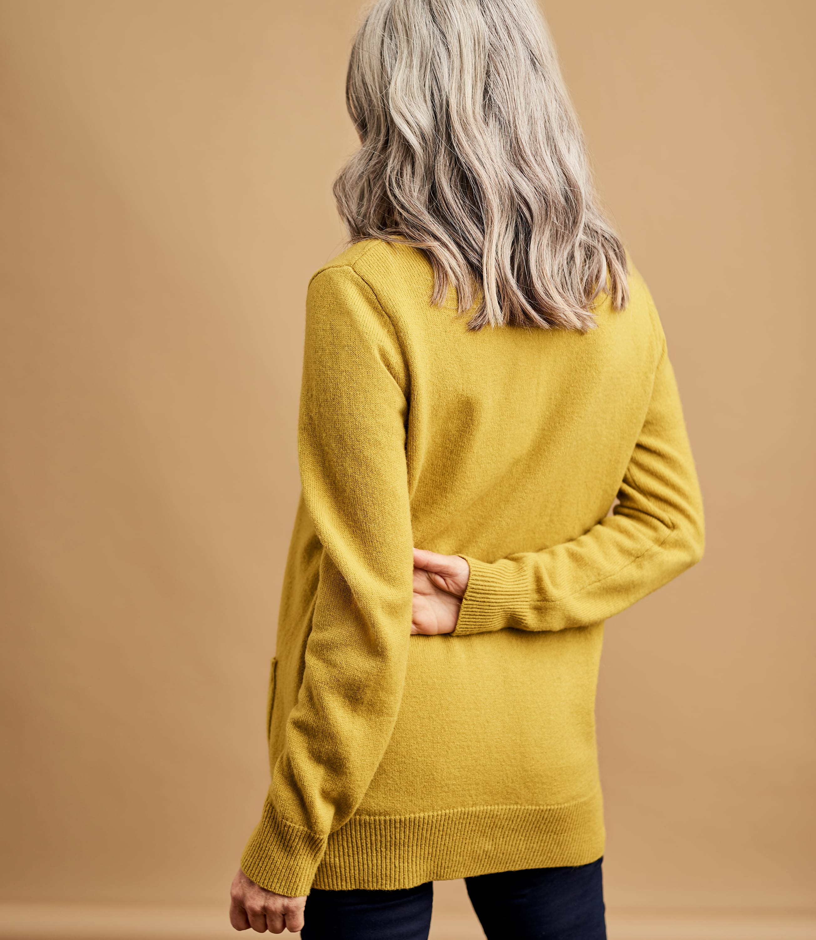 Pumpkin Lambswool Knitted V Neck Cardigan WoolOvers AU