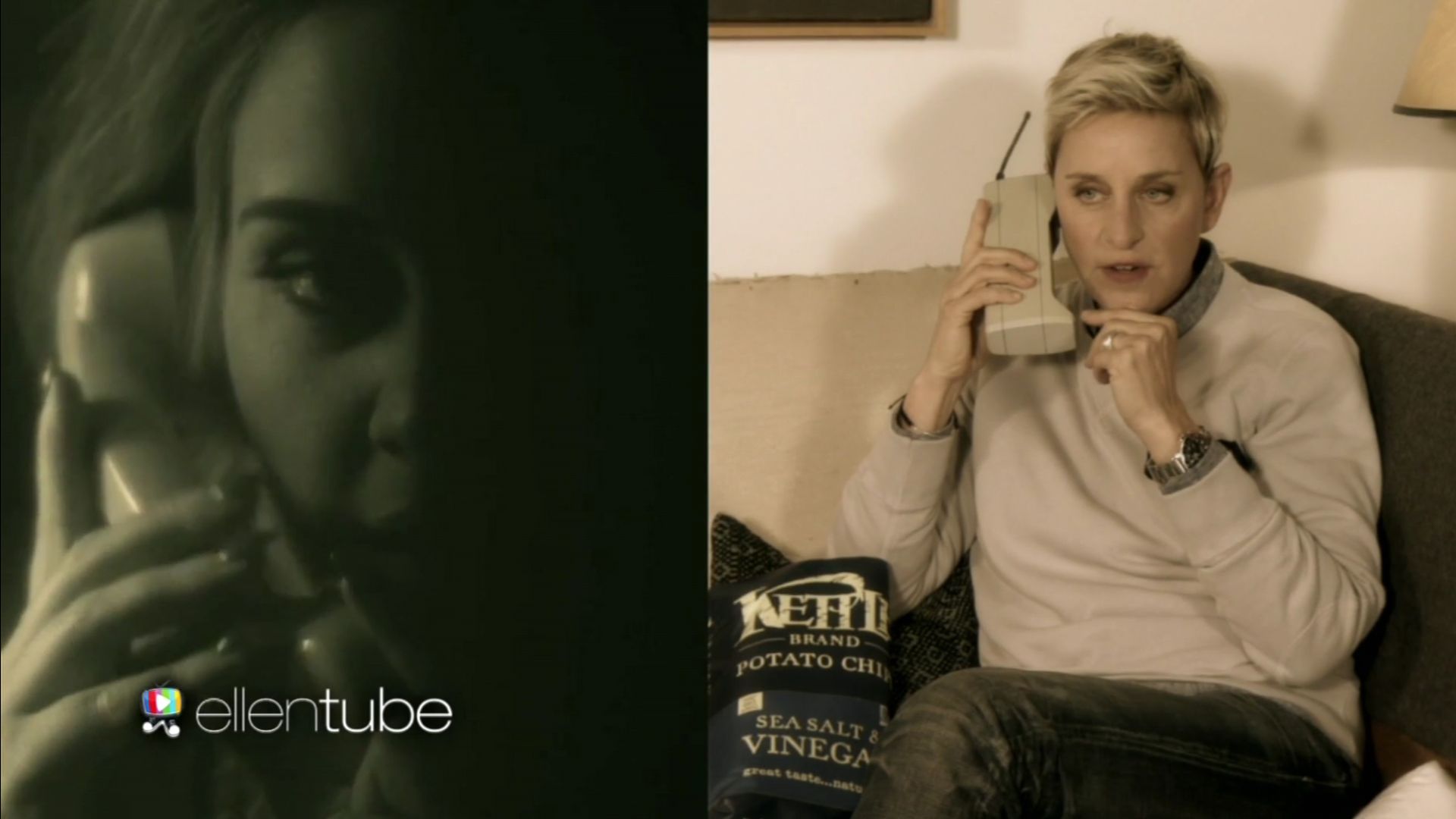 Ellen DeGeneres Lustige Telefonkonferenz mit Adele & Co. Promiflash.de