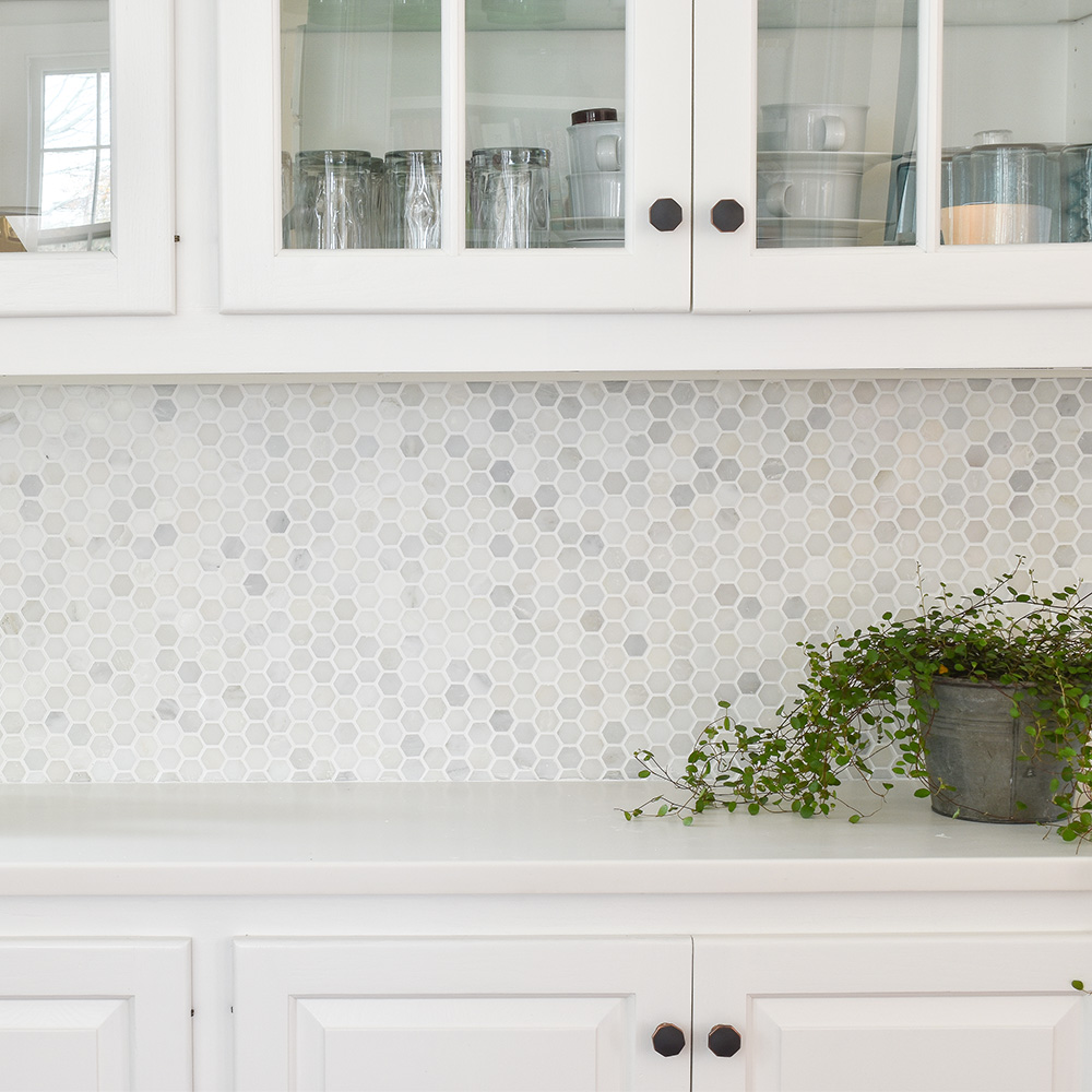 White Hexagon Backsplash Kitchen Things In The Kitchen