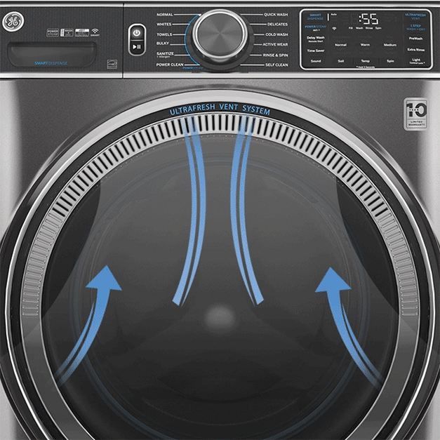 GFW850SPNRS GE 5.0 cu. ft. Sapphire Blue Front Load Washing Machine with OdorBlock UltraFresh