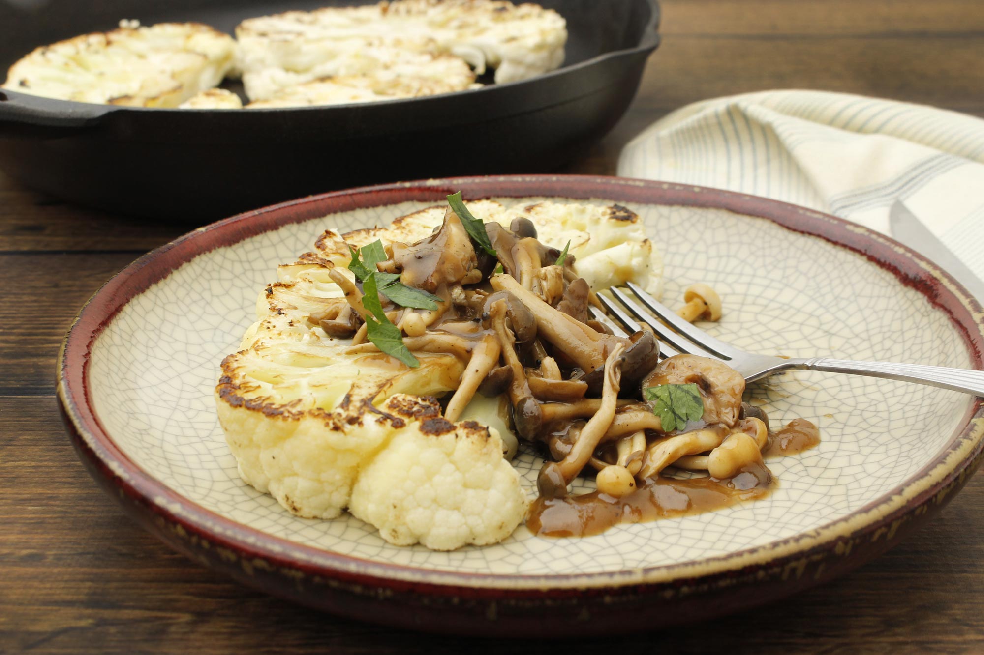 Farm Fresh To You Recipe Cauliflower Steaks with Mushroom Gravy