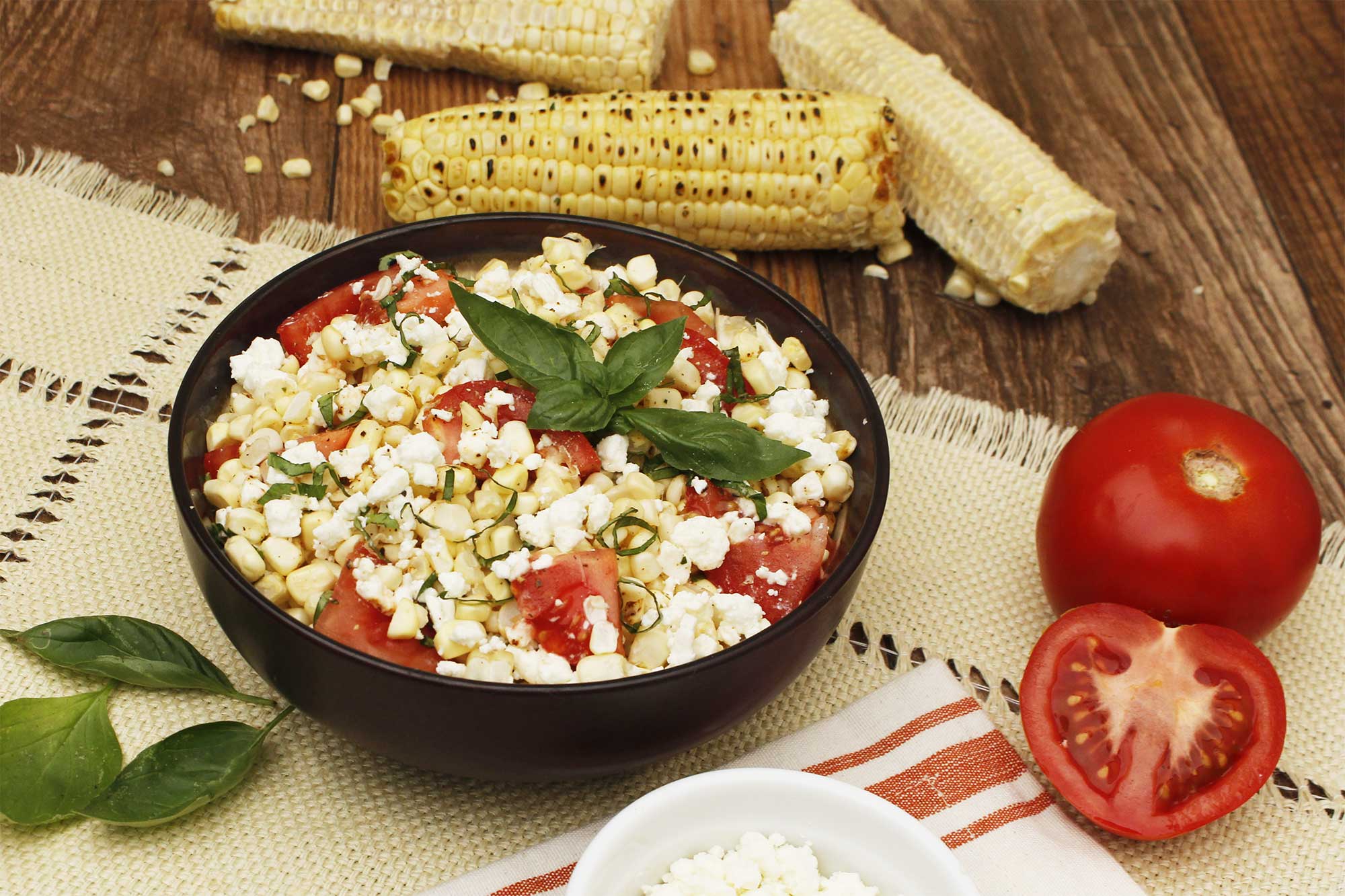 Farm Fresh To You Recipe Corn, Tomato and Basil Salad