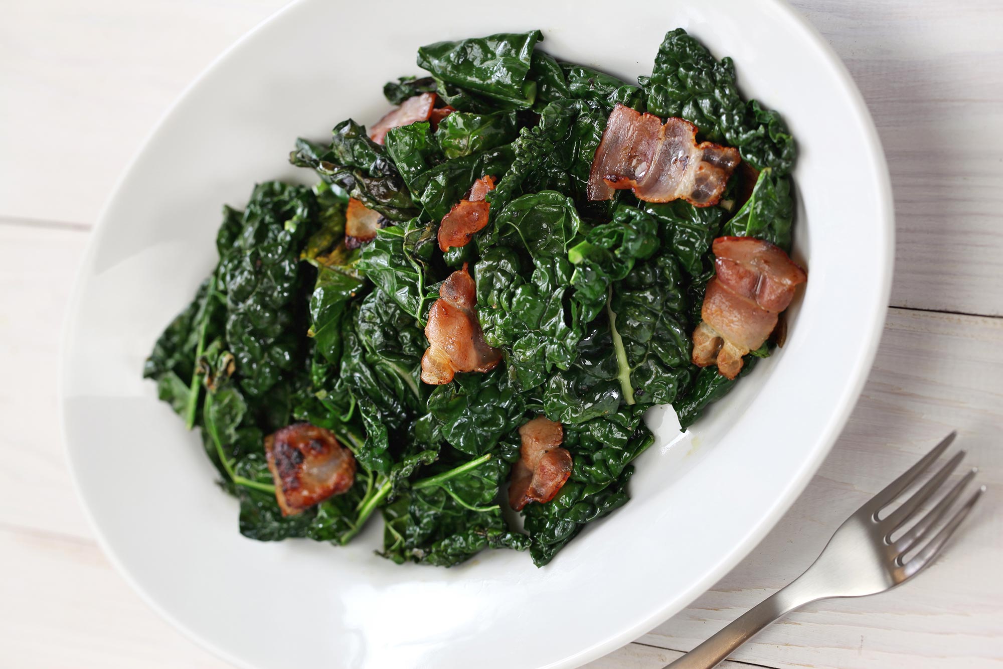 Full Circle Recipe Stirfried Bacon and Kale