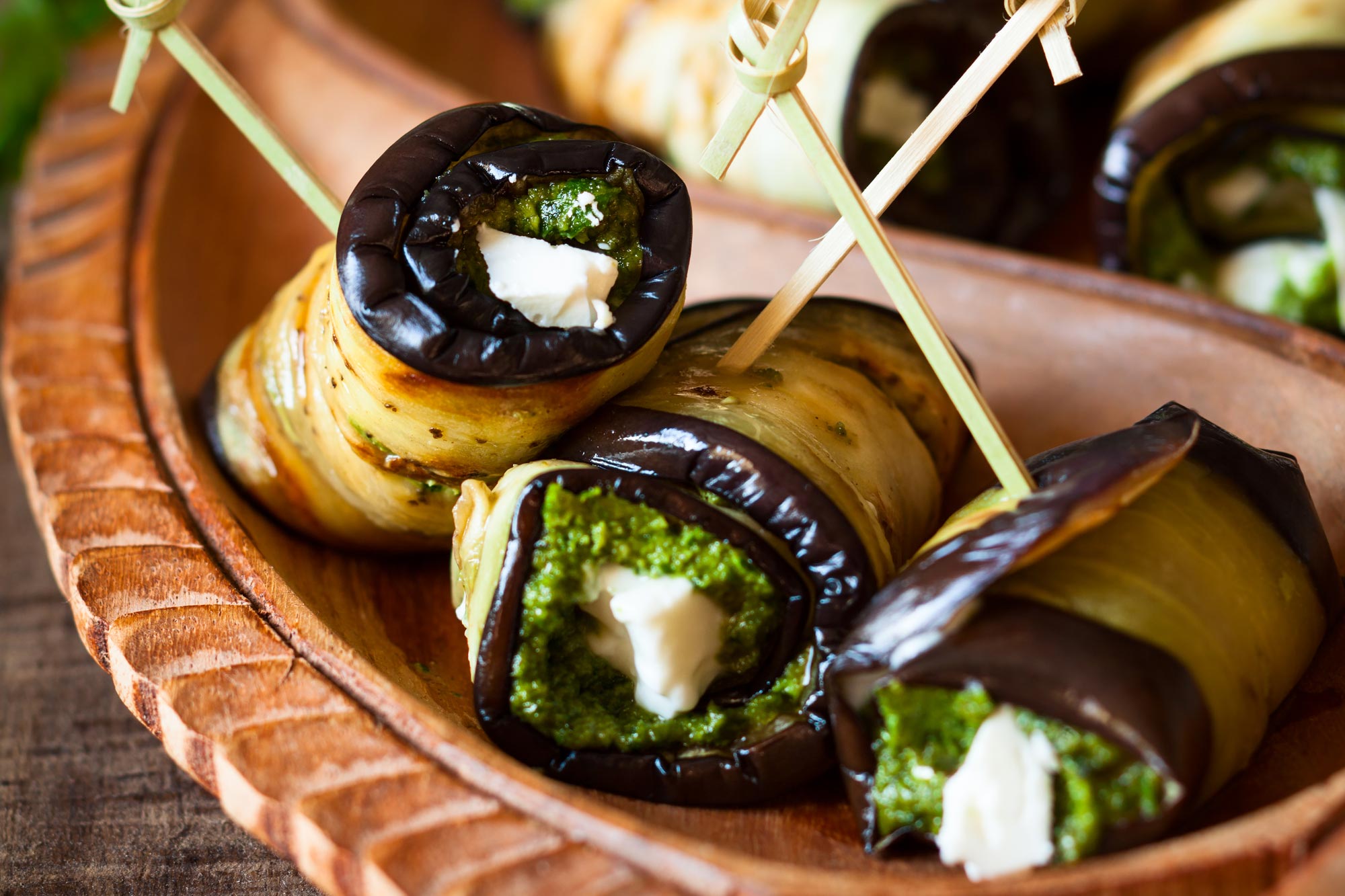 Full Circle Recipe Pesto Feta Eggplant Rolls
