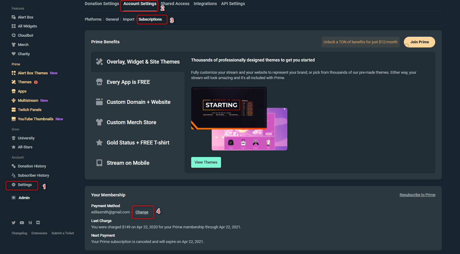 How to Change Your Prime Payment Method Streamlabs