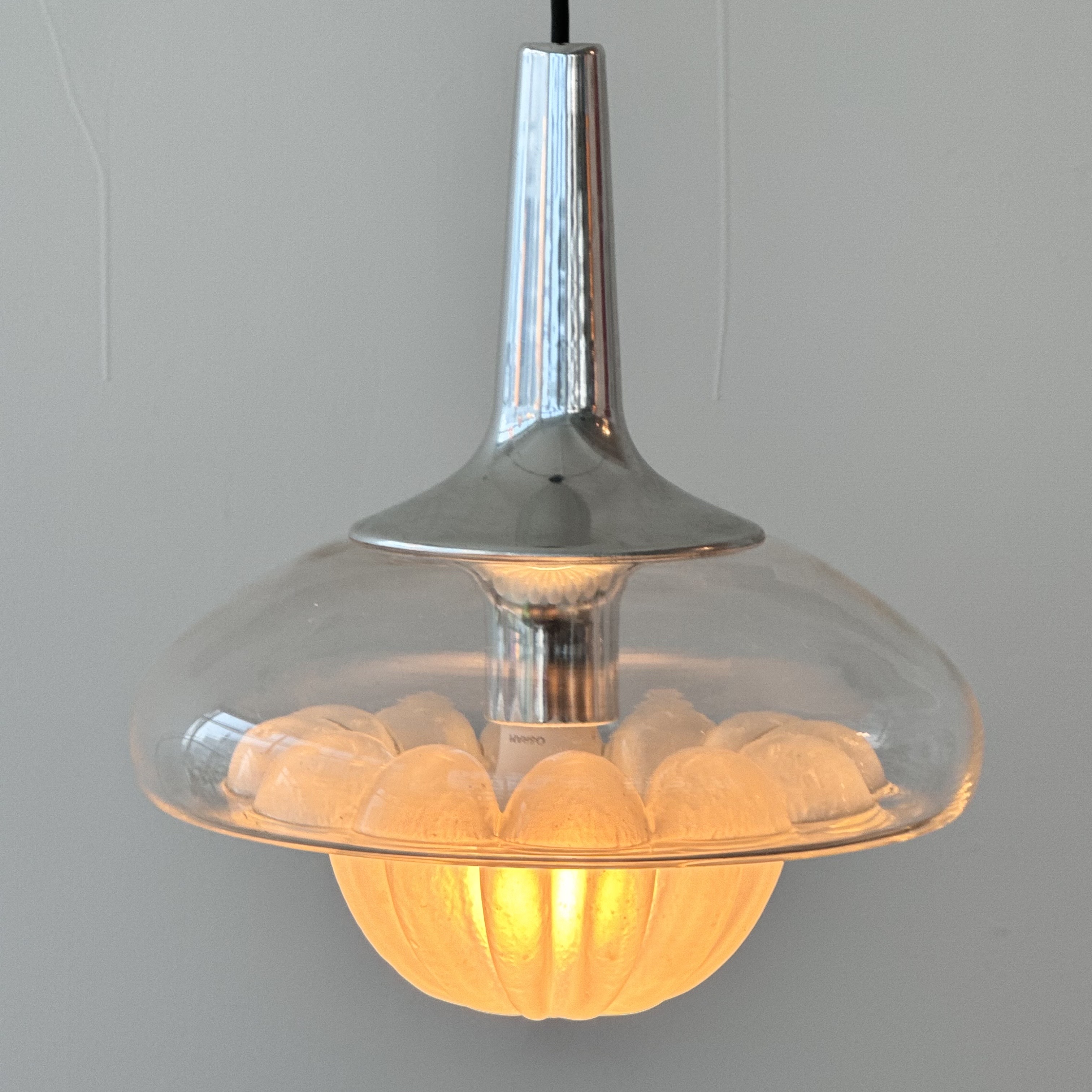 Vintage) Lemon Squeezer Glass Pendant Lamp🍋🍸 by Peill putzler 1970s