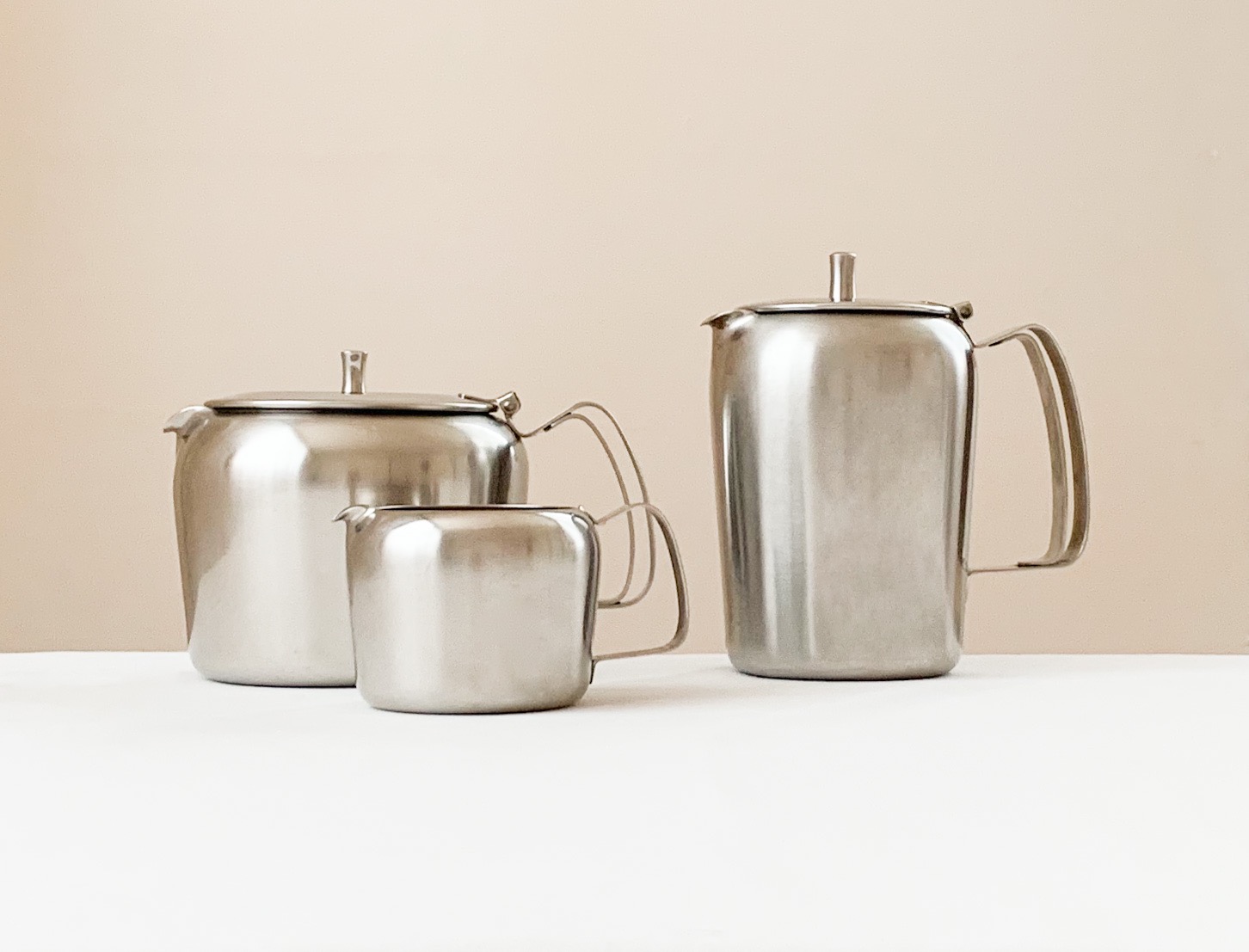 1970s old hall stainless steel tea set