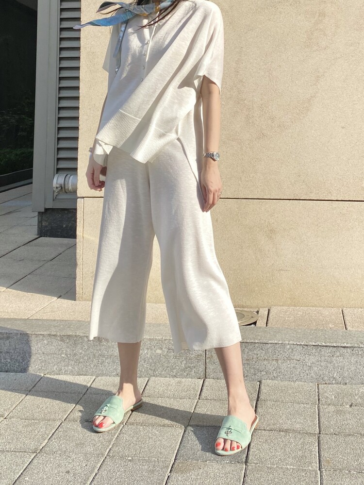 Anais Linen Knit Pants [2 Col.s]