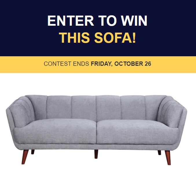 Dufresne Furniture Midnight Madness Contest Win 1 of 2 Blake sofas