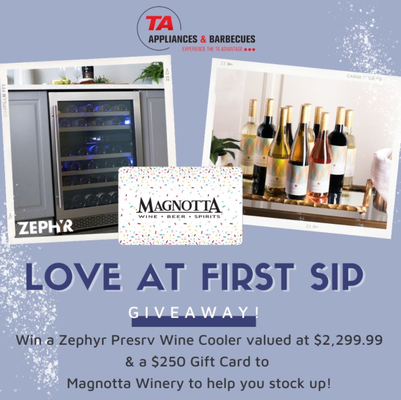 Win a Zephyr Wine Cooler valued at 2,339 from TA Appliance Contests in Canada