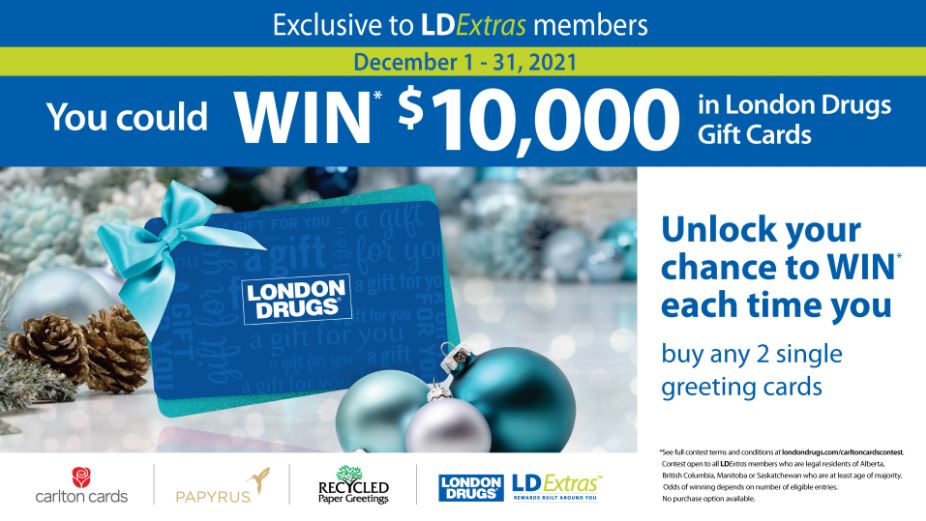 London Drugs Carlton Cards Contest 2021 Win 10,000 in London Drugs