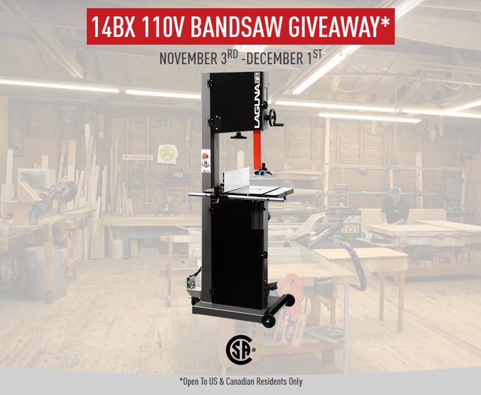 Win a Laguna 14BX Bandsaw valued at 1,999 Contests in Canada