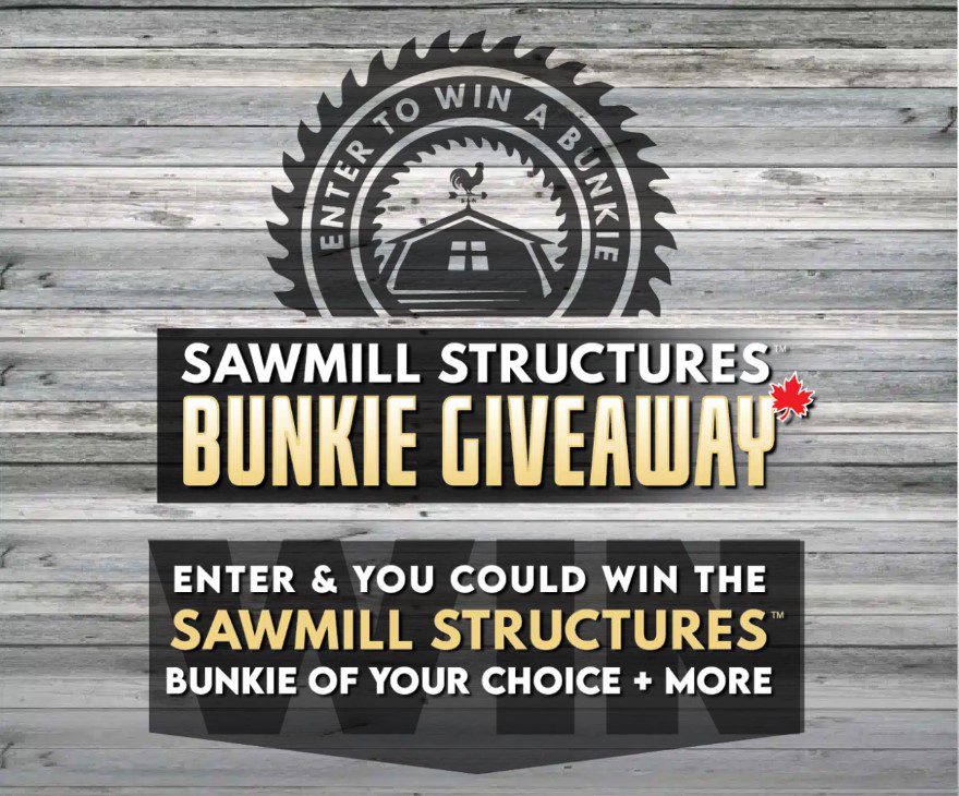 Sawmill Structures Bunkie Giveaway Win a bunkie of your choice valued