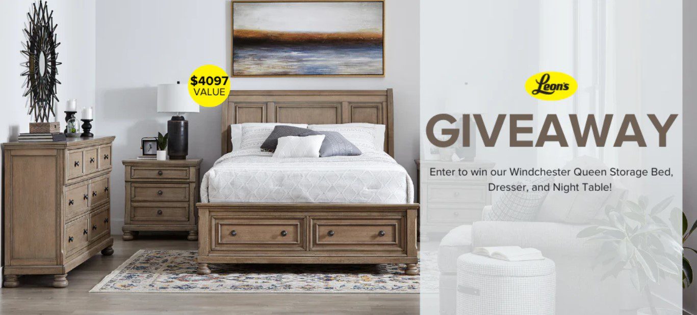 Win a Windchester Bedroom Set valued at 4097 thanks to Leon's