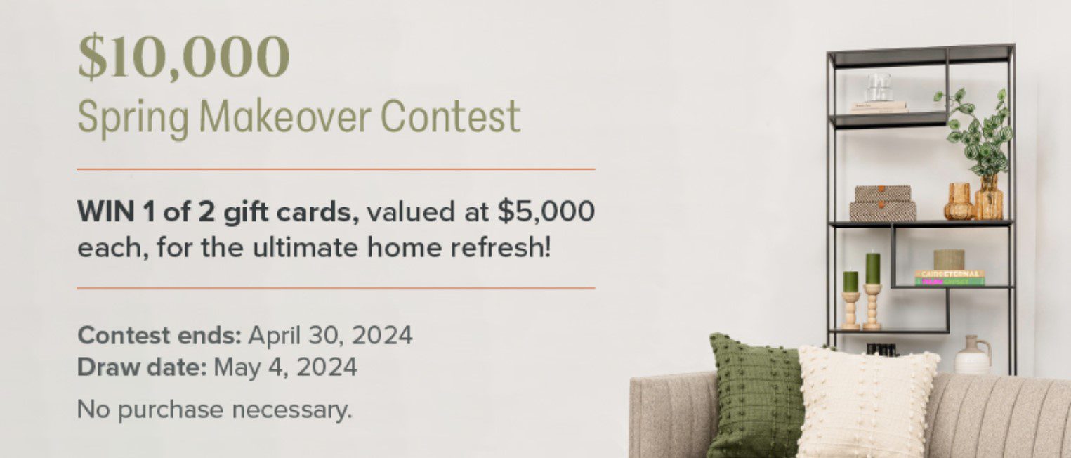 Linen Chest 10,000 Spring Makeover Contest Win 1 of 2 5,000 gift