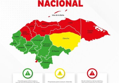 Alerta roja en ocho departamentos de Honduras