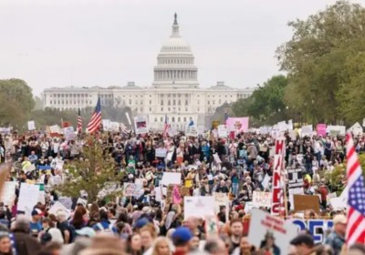 VIDEO: Miles protestan en EE. UU. contra medidas de Trump y Elon Musk