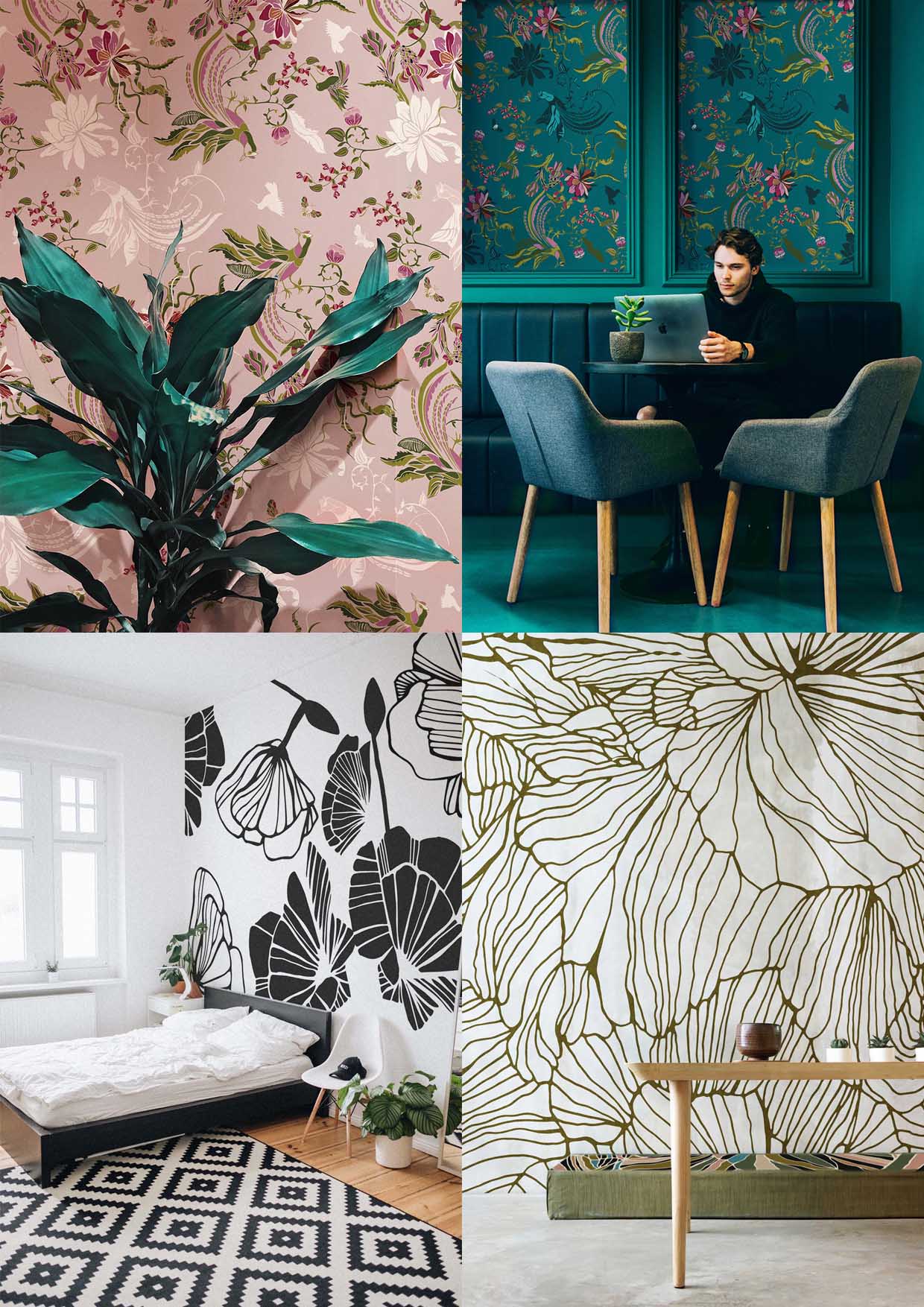 Contexture Carta da parati floreale personalizzata made in Italy