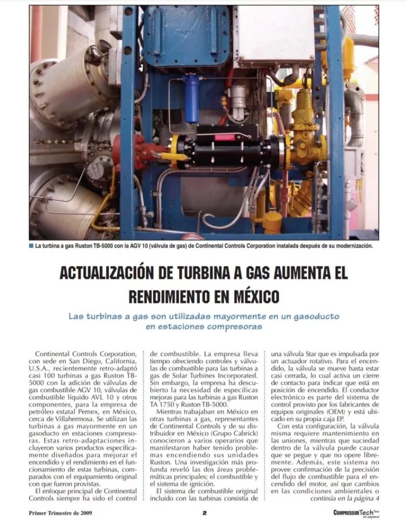 Compressor Tech Spanish ACTUALIZACIÓN DE TURBINA A GAS AUMENTA EL