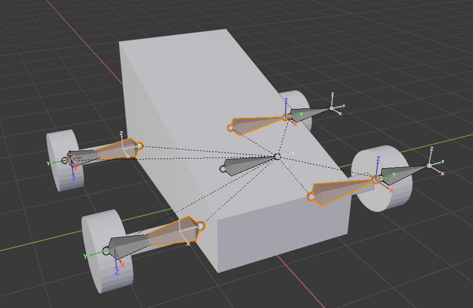 How to get simple suspension animation for vehicle in UE4 with Blender 2.8