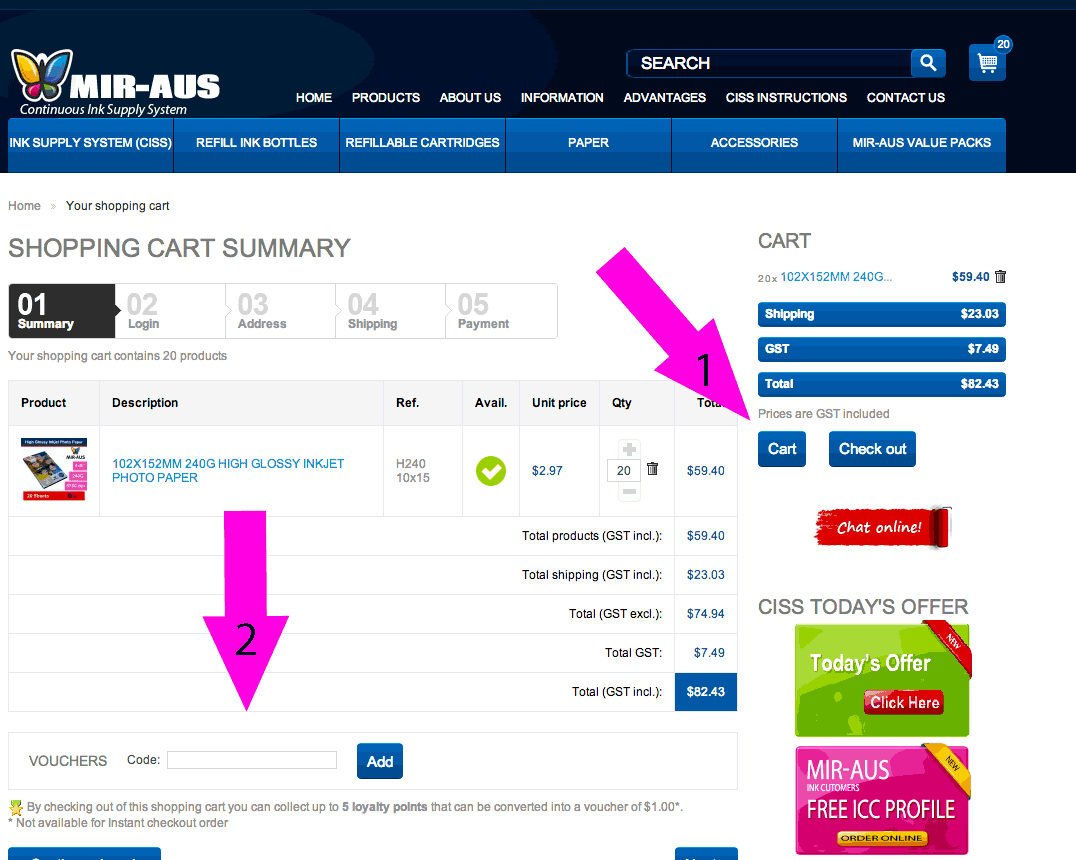 Where can I type my discount code