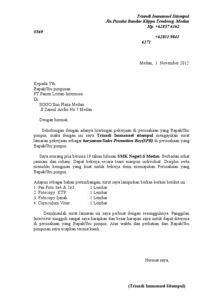 Contoh Surat Lamaran Buat Matahari - Kumpulan Contoh Surat Dan Soal Terlengkap