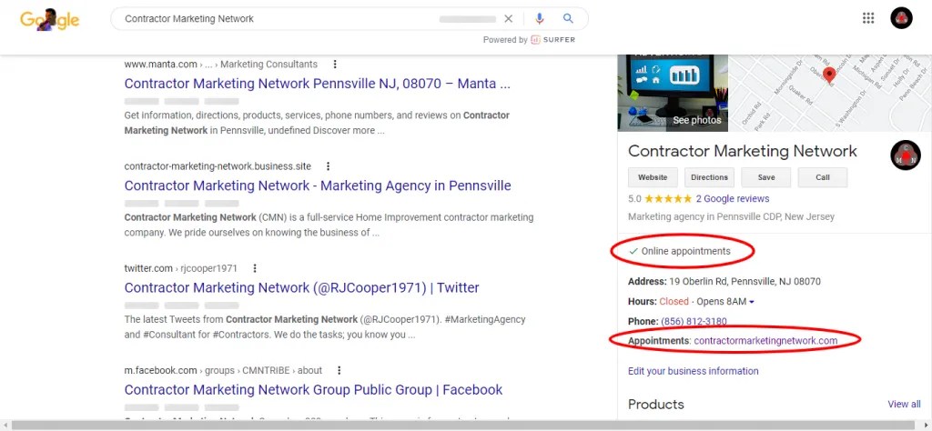 How to change “make an appointment” link on Google business.