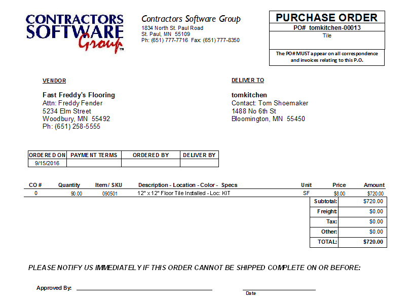 Purchase Order Management Software Contractors Software