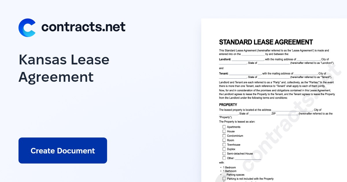 Download Kansas Rental Lease Agreement Templates [PDF]
