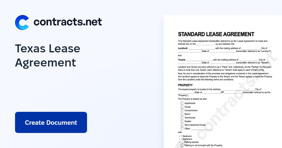 Download Texas Rental Lease Agreement Templates [PDF]