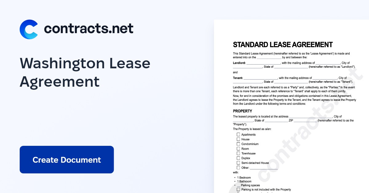 Download Washington Rental Lease Agreement Templates [PDF]