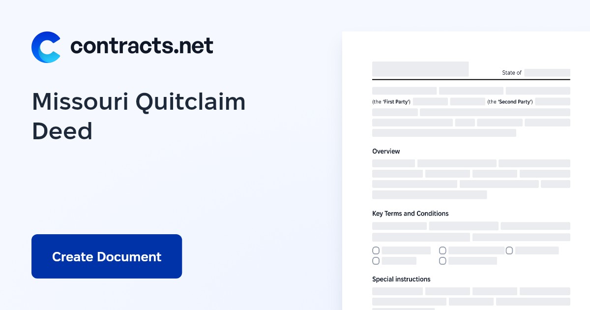 Download Missouri Quitclaim Deed Form [PDF]