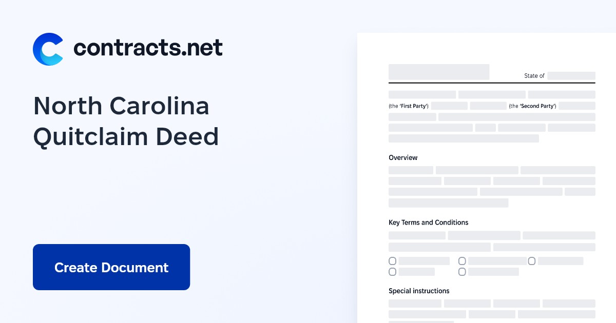 Download North Carolina Quitclaim Deed Form [PDF]