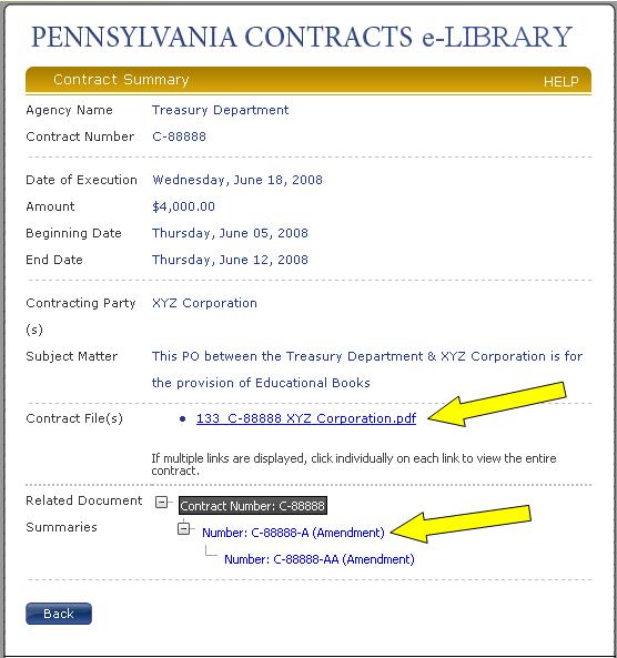 Contract Search Help