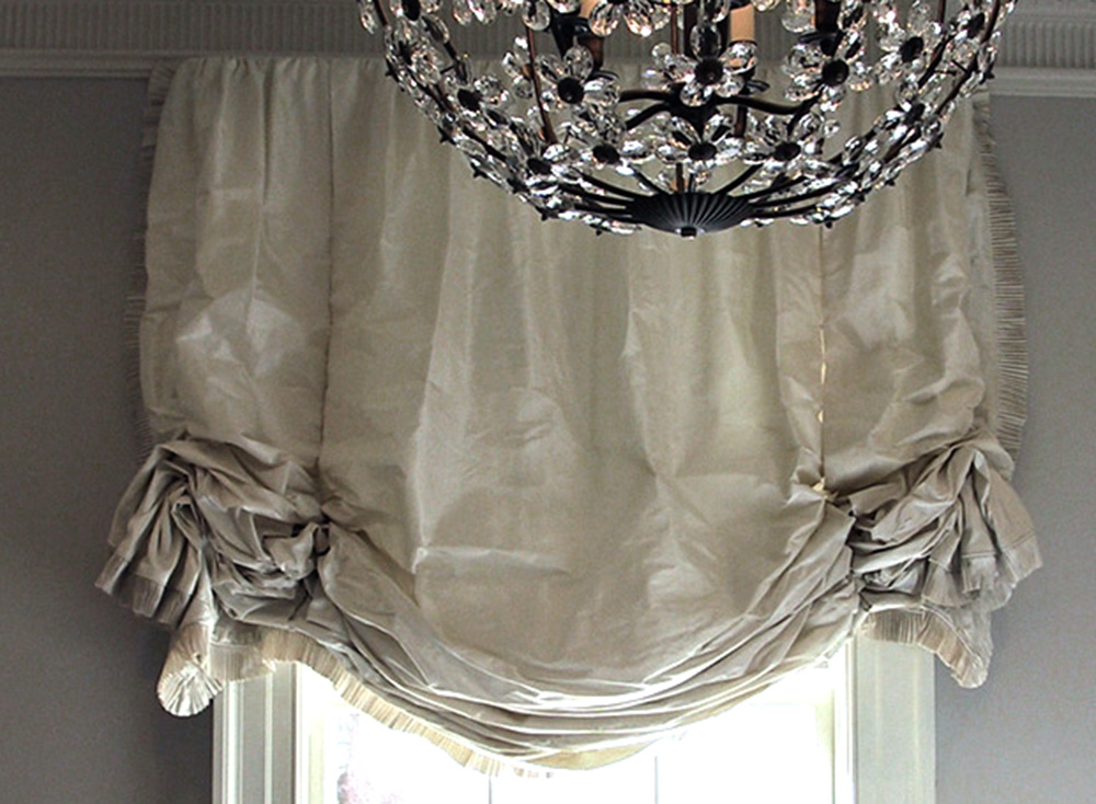 Pleated Linen Curtains, Balloon Shade, Banquet Cushion, Decorative
