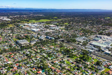 Aerial Photography Mount Druitt Shops and Train Station Airview Online