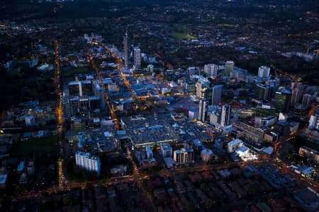 Aerial Photography Parramatta Dusk And Night Airview Online