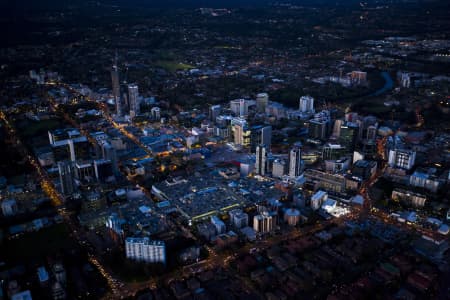 Aerial Photography Parramatta Dusk And Night Airview Online