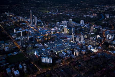 Aerial Photography Parramatta Dusk And Night Airview Online