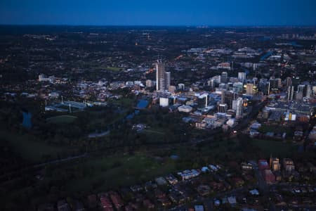 Aerial Photography Parramatta Dusk And Night Airview Online