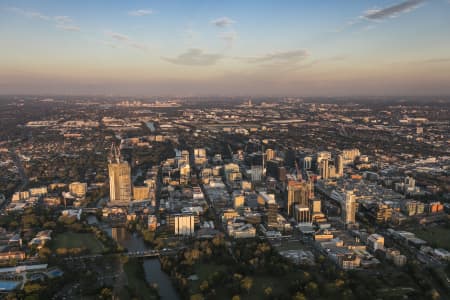 Aerial Photography Parramatta Dusk Airview Online