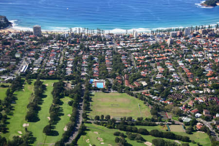 Aerial Photography Manly Golf Course to the Beach Airview Online
