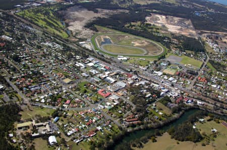 Aerial Photography Wyong town centre and racecourse Airview Online